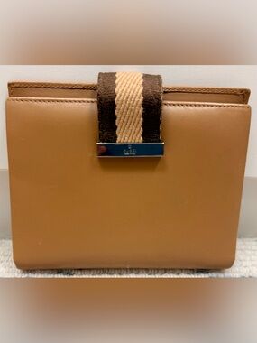 GUCCI Vintage Y2K Rare Unisex Camel Brown Leather 2-Way 6-Ring Agenda Planner